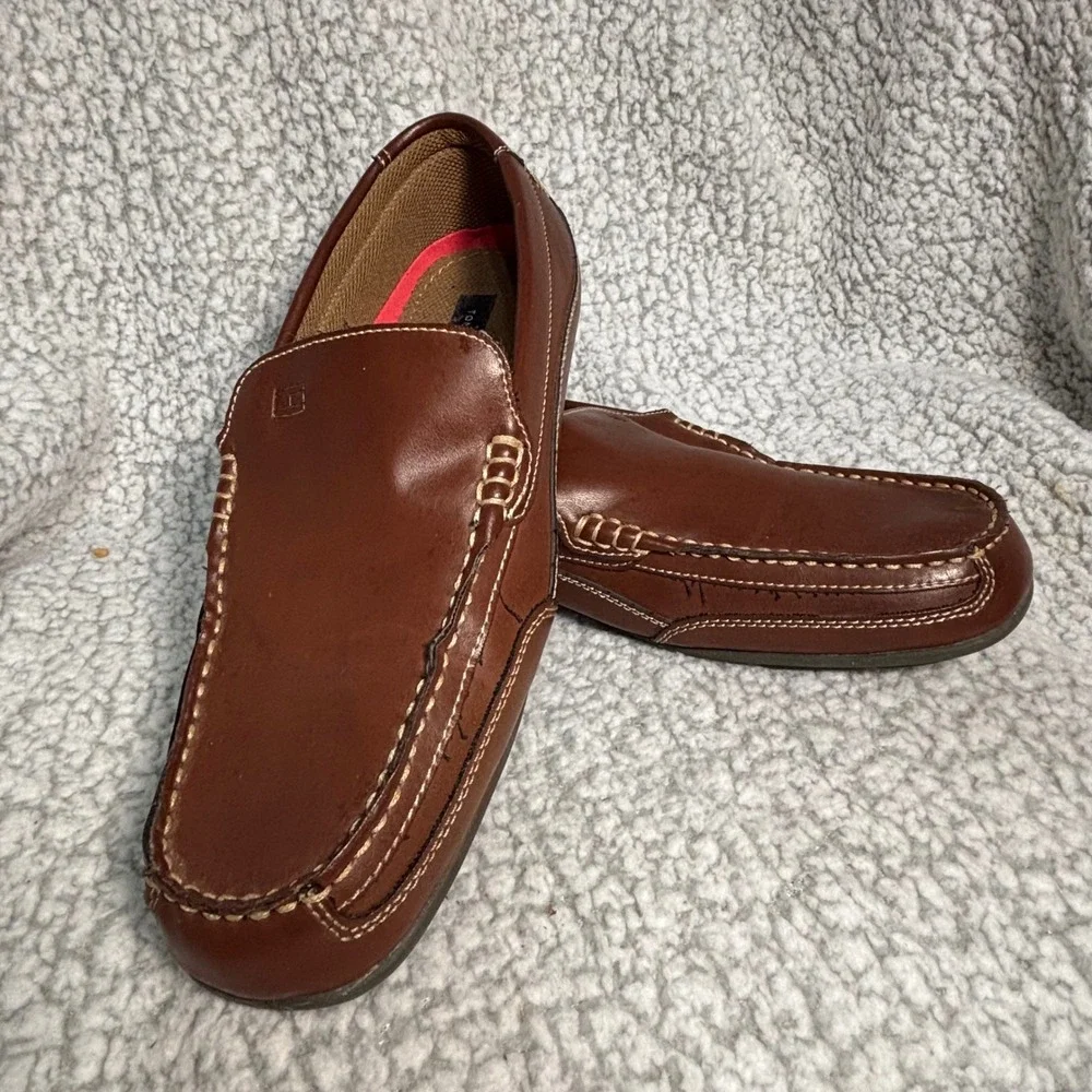 Tommy Hilfiger Mens Dathan Brown Loafers Driving Shoes Wide Width 9W TMDATHAN-SC
